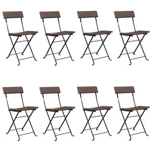 vidaXL Chaises de bistrot pliantes lot de 8 Résine tressée et acier