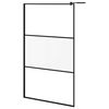 vidaXL Paroi de douche 115x195 cm Verre ESG d&eacute;poli Noir