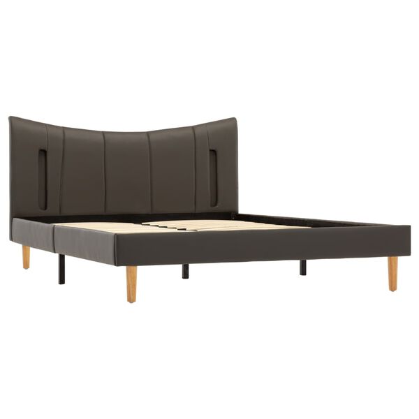 vidaXL Cadre de lit avec LED Anthracite Similicuir 120x200 cm