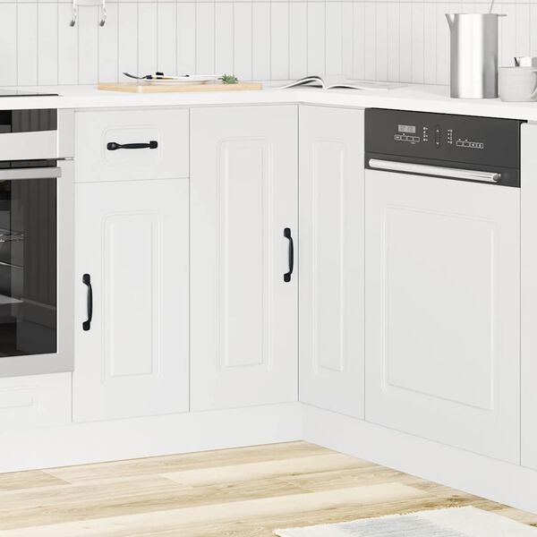 vidaXL Armoire d'angle de cuisine Kalmar blanc bois d'ing&eacute;nierie
