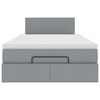 vidaXL Lit ottoman avec matelas gris clair 120x200 cm tissu