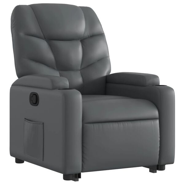 vidaXL Fauteuil inclinable Gris Similicuir