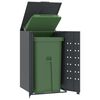 vidaXL Rangement pour poubelle &agrave; roulettes pour poubelle simple Anthracite 69 x 79 x 117 cm Acier