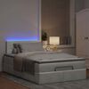 vidaXL Lit ottoman avec matelas et LED gris clair 120x190cm velours