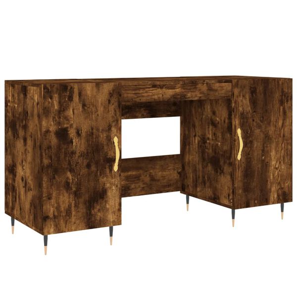 vidaXL Bureau ch&ecirc;ne fum&eacute; 140x50x75 cm bois d'ing&eacute;nierie