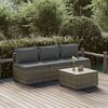 vidaXL Salon de jardin 4 pcs avec coussins Gris Résine tressée