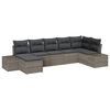 vidaXL Ensemble de canap&eacute; de jardin avec coussin 7 pcs Gris polyrotin