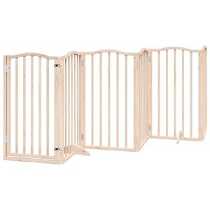 vidaXL Barrière pour chien avec porte pliable 6 panneaux 300 cm Bois de peuplier