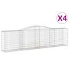 vidaXL Paniers &agrave; gabions arqu&eacute;s 4 pcs 400x50x100/120 cm Fer galvanis&eacute;