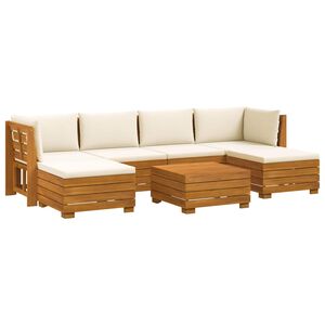 vidaXL Ensemble de canap&eacute;s d'ext&eacute;rieur avec coussin 7 Pi&egrave;ce Marron