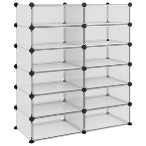 vidaXL &Eacute;tag&egrave;re &agrave; chaussures Transparent 94,5x36,5x106 cm PP