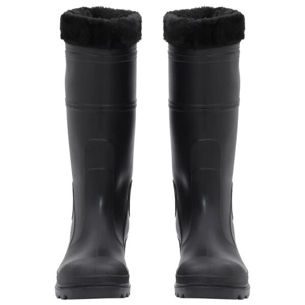 vidaXL Bottes de pluie avec chaussettes amovibles noir taille 41 PVC