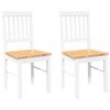 vidaXL Chaises &agrave; manger 2 pcs blanc bois massif caoutchouc