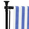 vidaXL Store roulant d'ext&eacute;rieur bleu et blanc 100x270 cm tissu acier