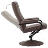 vidaXL Fauteuil TV avec repose-pied Marron Similicuir