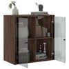 vidaXL Armoire murale avec portes en verre ch&ecirc;ne marron 68x37x68,5 cm