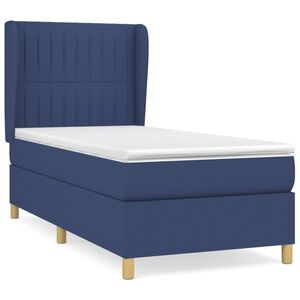 vidaXL Sommier &agrave; lattes de lit avec matelas Bleu 90x190 cm Tissu