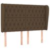 vidaXL T&ecirc;te de lit avec oreilles Marron fonc&eacute; 147x23x118/128 cm Tissu