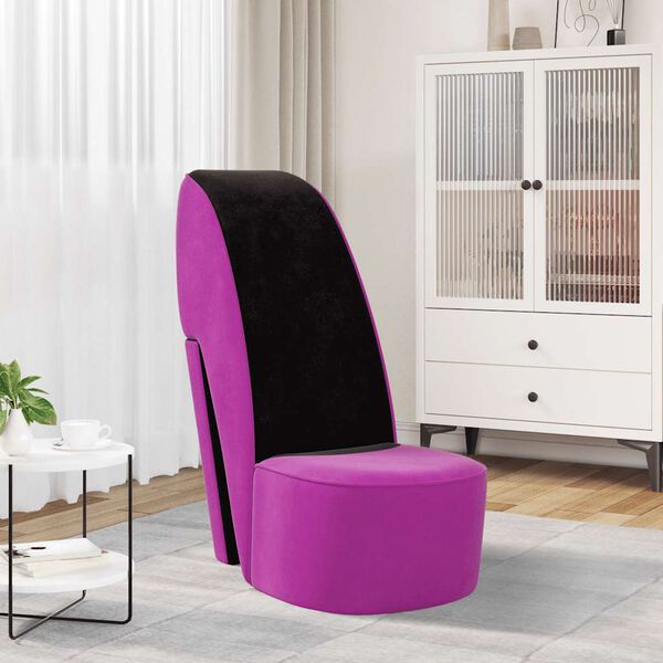 vidaXL Chaise en forme de chaussure à talon haut Violet Velours