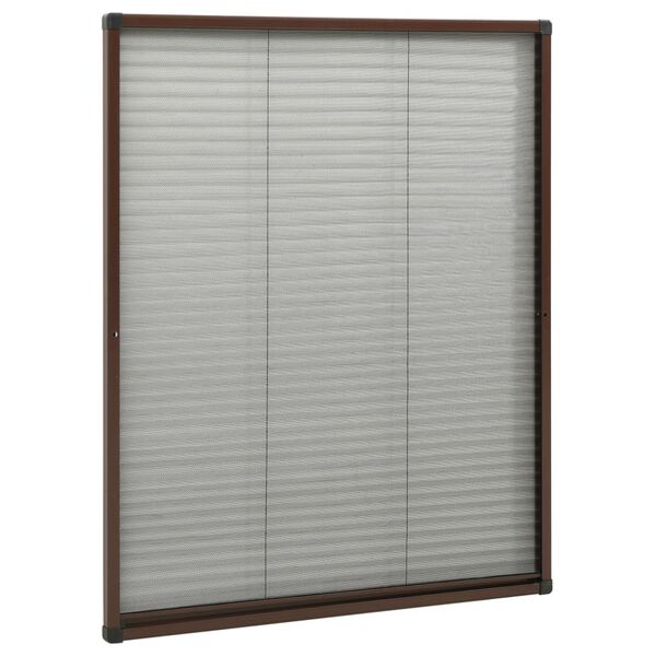 vidaXL Moustiquaire pliss&eacute;e pour fen&ecirc;tre Aluminium Marron 80x100 cm