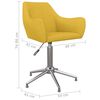 vidaXL Chaises pivotantes &agrave; manger lot de 2 jaune tissu