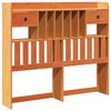 vidaXL T&ecirc;te de lit avec rangement cire marron 135cm bois massif de pin