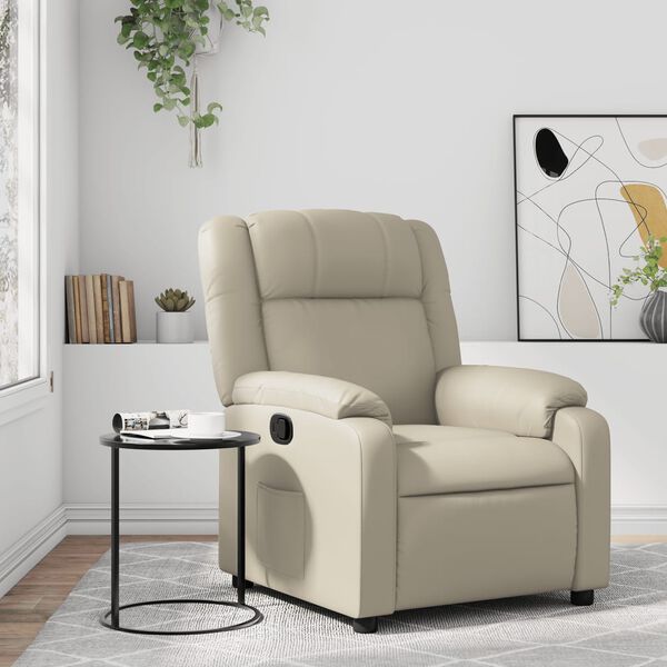 vidaXL Fauteuil inclinable Cr&egrave;me Similicuir