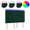 vidaXL T&ecirc;te de lit &agrave; LED Vert fonc&eacute; 144x5x118/128 cm Velours