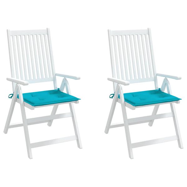 vidaXL Coussins de chaise de jardin lot de 2 turquoise 50x50x4cm tissu