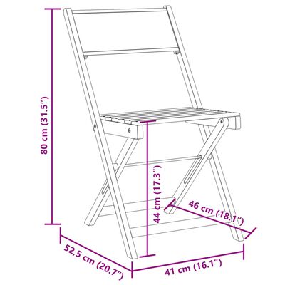 vidaXL Chaises de bistrot lot de 2 beige bois d'acacia massif et tissu