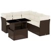 vidaXL Salon de jardin avec coussins 6 pcs marron r&eacute;sine tress&eacute;e