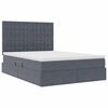 vidaXL Lit avec rangement et matelas Gris fonc&eacute; 140 x 190 cm Velours