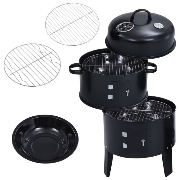vidaXL Gril barbecue au charbon 3 en 1 40x80 cm