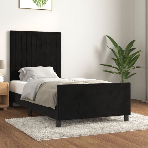 vidaXL Cadre de lit sans matelas noir 90x190 cm velours