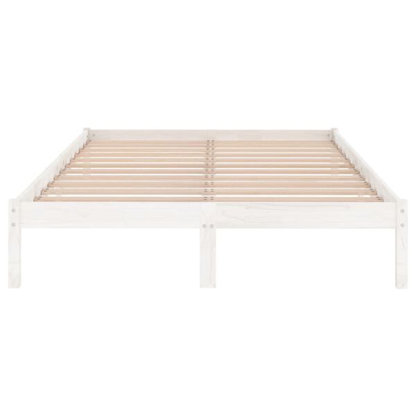 vidaXL Cadre de lit sans matelas blanc bois de pin massif