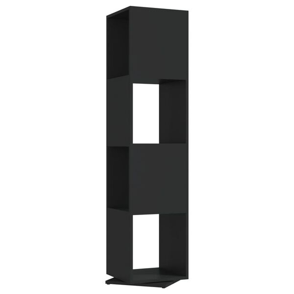 vidaXL Armoire rotative Noir 34,5x34,5x147,5 cm bois d'ing&eacute;nierie