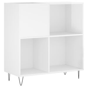 vidaXL Armoire &agrave; disques blanc brillant 84,5x38x89cm bois d'ing&eacute;nierie