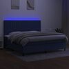 vidaXL Sommier &agrave; lattes de lit et matelas et LED Bleu 200x200 cm Tissu