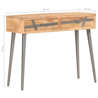 vidaXL Table console 90 x 30 x 75 cm Bois d'acacia massif
