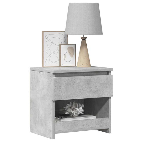 vidaXL Table de chevet Gris béton 40x30x39 cm Aggloméré