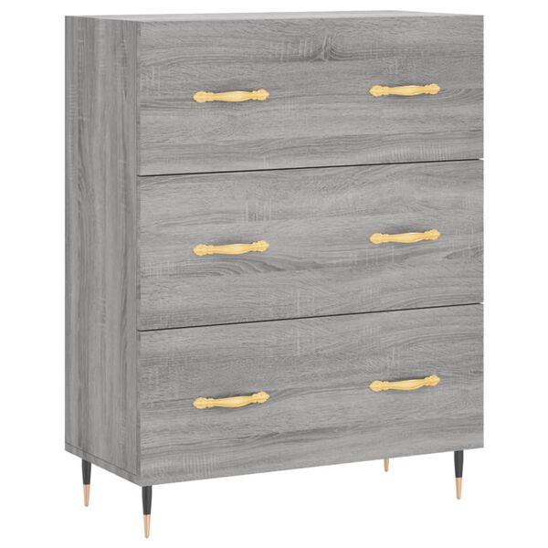 vidaXL Buffet sonoma gris 69,5x34x90 cm bois d'ing&eacute;nierie