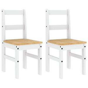 vidaXL Chaises &agrave; manger lot de 2 Panama blanc bois massif de pin