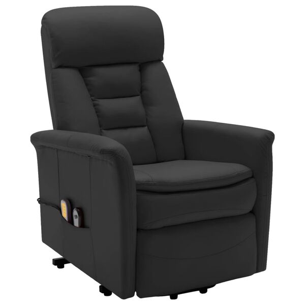 vidaXL Fauteuil de massage Noir Similicuir