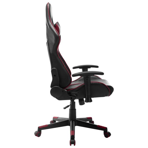 vidaXL Chaise de jeu Noir et rouge bordeaux Cuir artificiel