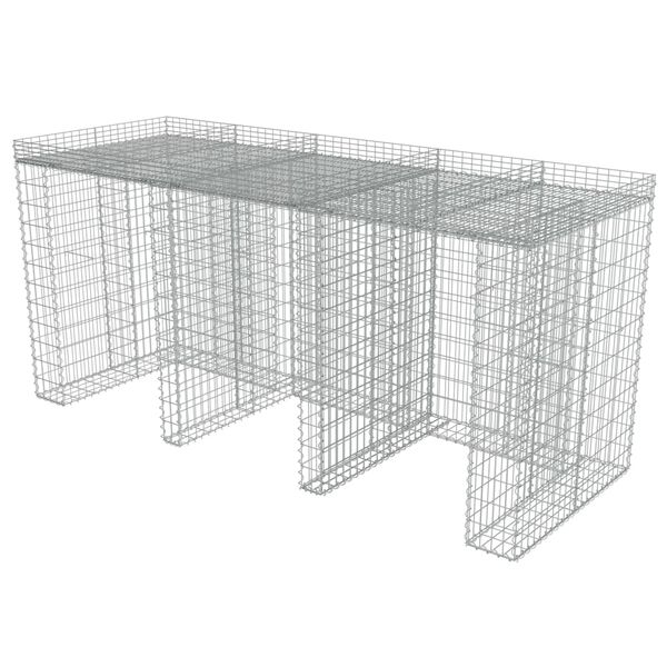 vidaXL Mur en gabion pour poubelle Acier galvanisé 270x100x130 cm