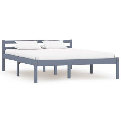 vidaXL Cadre de lit sans matelas gris bois massif de pin 140x200 cm