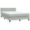 vidaXL Sommier &agrave; lattes de lit et matelas et LED gris clair 160x220cm velours