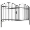 vidaXL Portail de cl&ocirc;ture ASSEN &agrave; double porte avec arc en haut en acier 300x200 cm