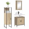 vidaXL Ensemble de mobilier de salle de bain avec &eacute;tag&egrave;re 3 pcs Marron