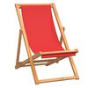 vidaXL Chaise pliante en teck massif rouge